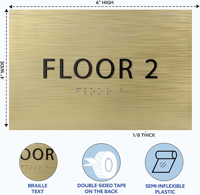 6" X4" Floor 2 Sign - Image 3