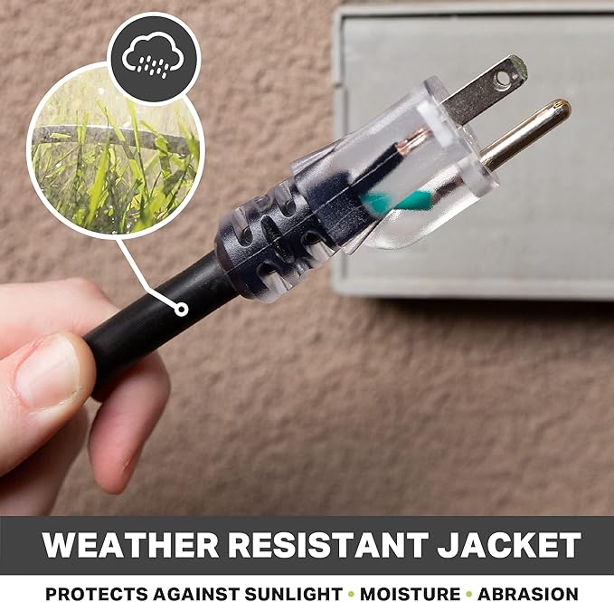 12 Gauge Outdoor Extension Cord 50 ft, SJTOW Oil Resistant & Flame Retardant - Image 4
