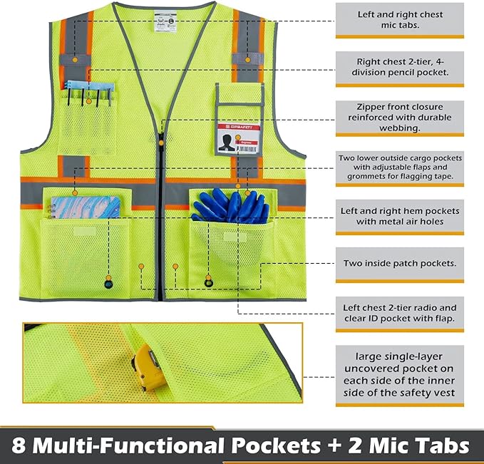 High Visibility Mesh Safety Vest - Image 2