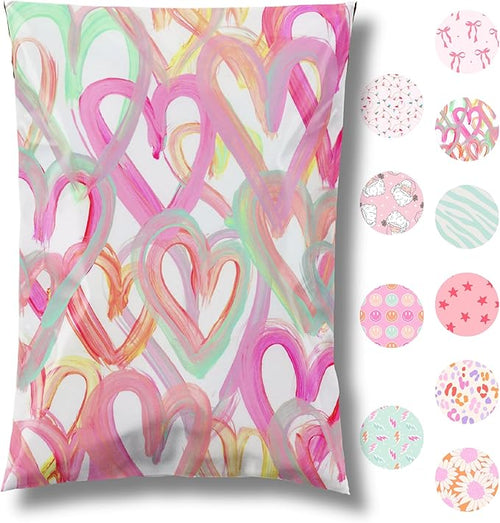 14.5x19 Designer Poly Mailer 100 Pack Heavy Duty Waterproof Self Seal Shipping by PrettyPackageStore
