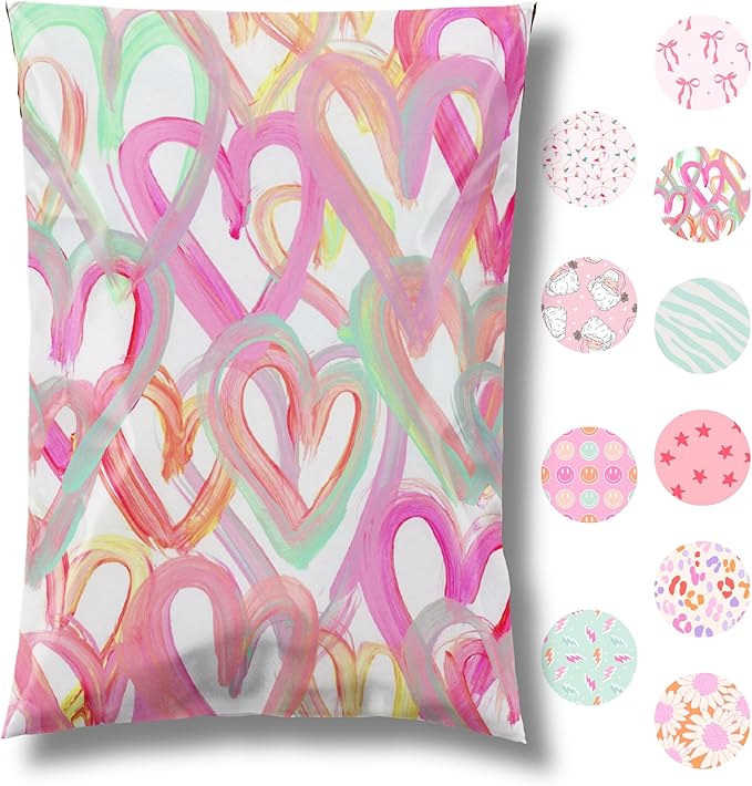 6x9 Designer Poly Mailer 100 Pack Heavy Duty Waterproof Self Seal Shipping Bags by PrettyPackageStore