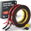 2 Pack Double Sided Heavy Duty Tape, Made of 3M VHB Tape, 16.5 FT × 0.39 IN by WALLQMER