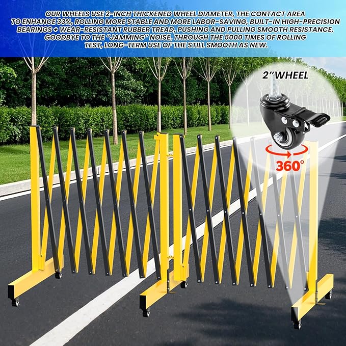16.8FT Industrial Metal Expandable Barricade，Retractable Traffic Fence - Image 4