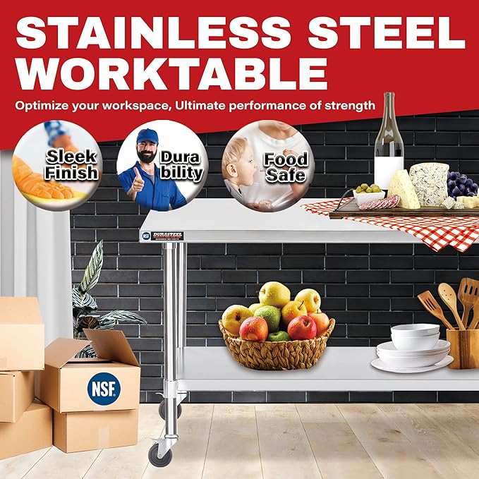 DuraSteel 24x48 NSF Stainless Steel Cart - Image 2