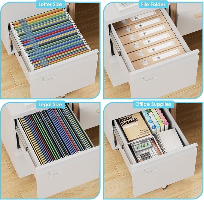 Aobabo 2 Drawer File Cabinet - Image 5