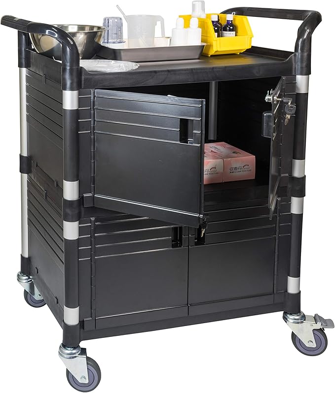 JaboEquip Commercial Heavy Duty Cabinet Rolling Medical Cart, Utility Cart - Image 4