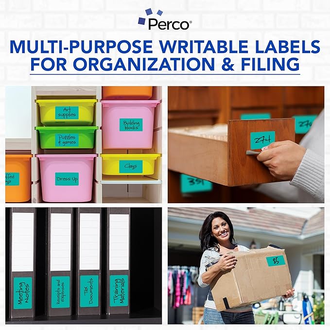 Perco Teal Labels 3x5 Inch 500 Stickers/Roll - Image 4