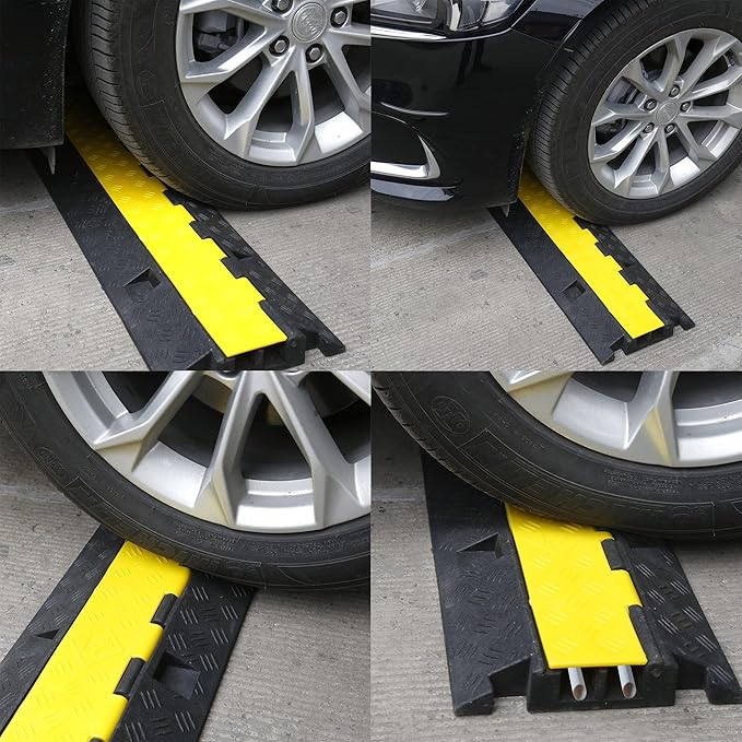 Cable Ramp Cable Protector Ramps Wire Hose Protective 2 Channel Traffic Rubber - Image 7