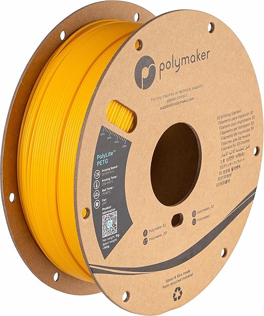 Polymaker PolyLite Yellow 3D Printer PETG Filament 1.75mm 1kg, Legacy PETG by Polymaker