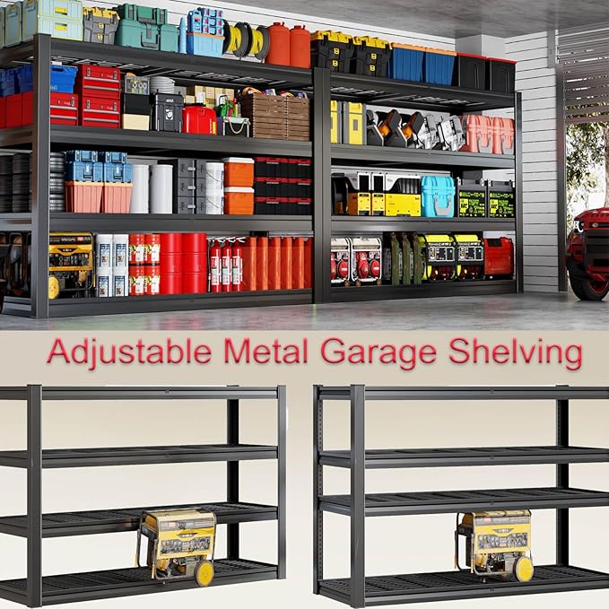 68" Wide Heavy Duty Garage Shelving Units, 5-Tier Deep Storage Shelves - Image 5
