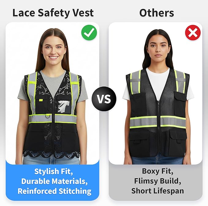 Lace-Mesh Safety Vest for Women & Men - Image 7