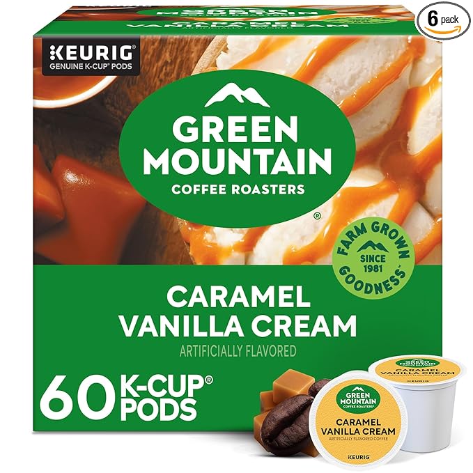 Green Mountain Coffee Roasters Caramel Vanilla Cream, Keurig Single Serve K-Cup by GreenMountainCoffeeRoasters