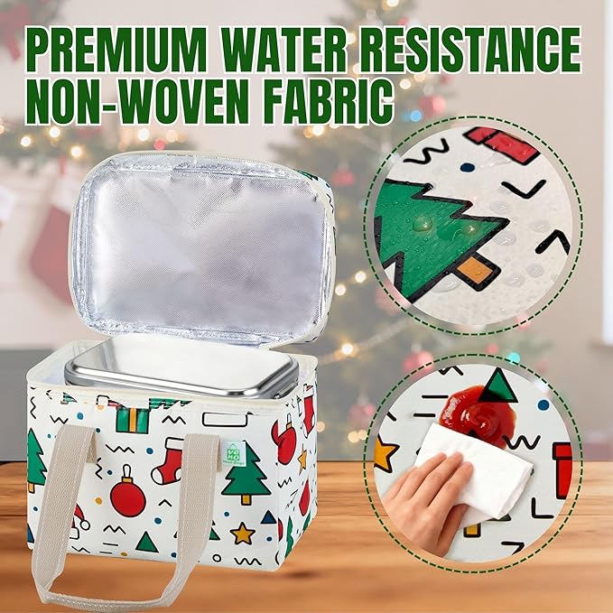VENO 2 Pack Christmas Insulated Lunch Bag - Image 3