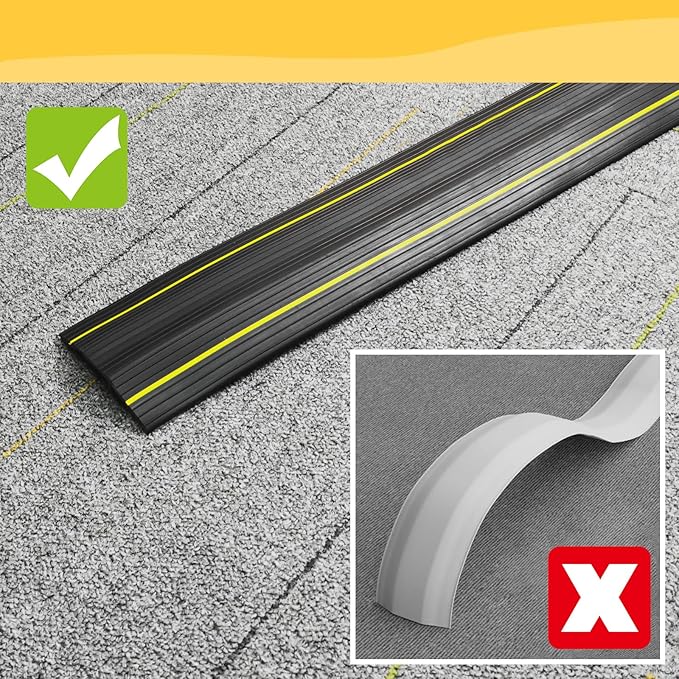 20 Ft Heavy Duty Floor Cord Cover Cable Protector, 3 Channels Protect Cords and - Image 5
