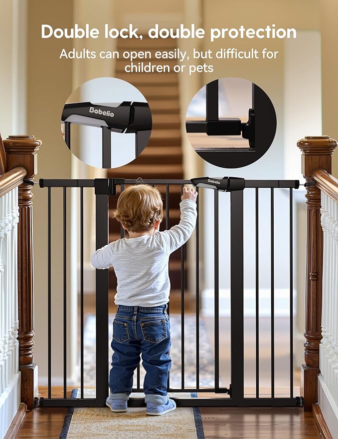 Babelio Baby Gate for Doorways and Stairs, 26-40" Auto Close Dog Gate, - Image 2