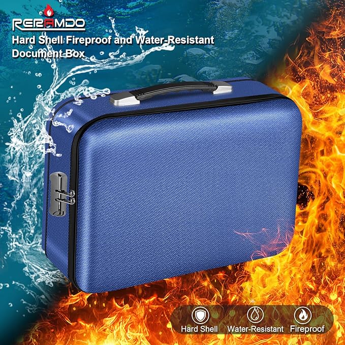 Fireproof Document Box, Hard Shell Fireproof Box, Document Organizer - Image 2