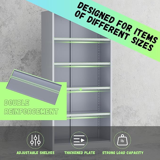 SUNCROWN 72" Metal Storage Cabinet - Image 7