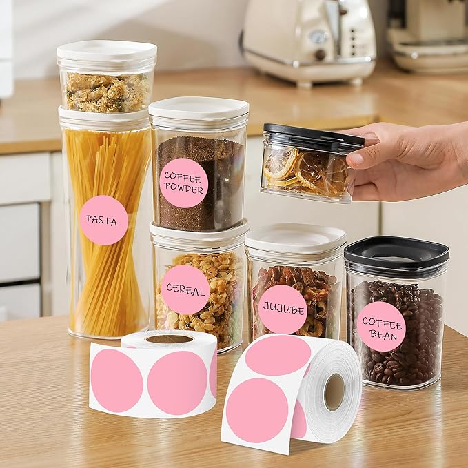 2 Inch Pink Circle Stickers, Permanent Sticky Dots, Colored Dot Stickers - Image 6