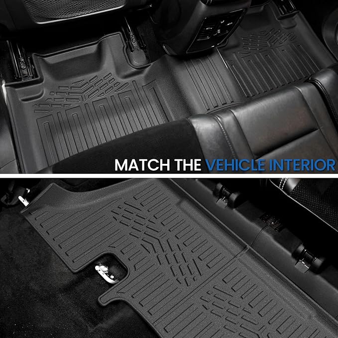 Floor Mats Set for 2016-2026 Dodge Durango, All Weather TPE Backrest Mat Trunk - Image 3
