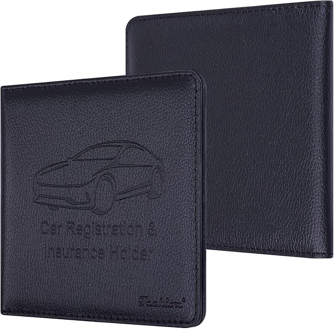 Car Insurance and Registration Holder, 5.5 x 5 Inch PU Leather Vehicle Glove - Image 2