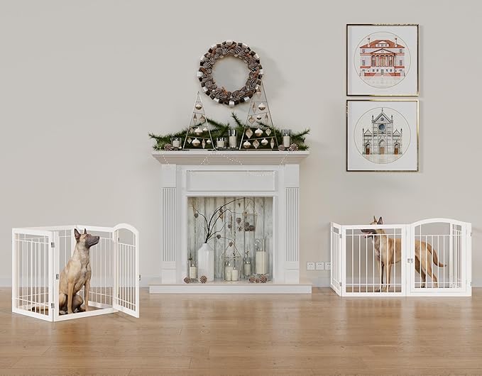 Vantas Folding Pet Gate 96" Wide, Freestanding Wire Pet Gate, Pet Puppy Safety - Image 4
