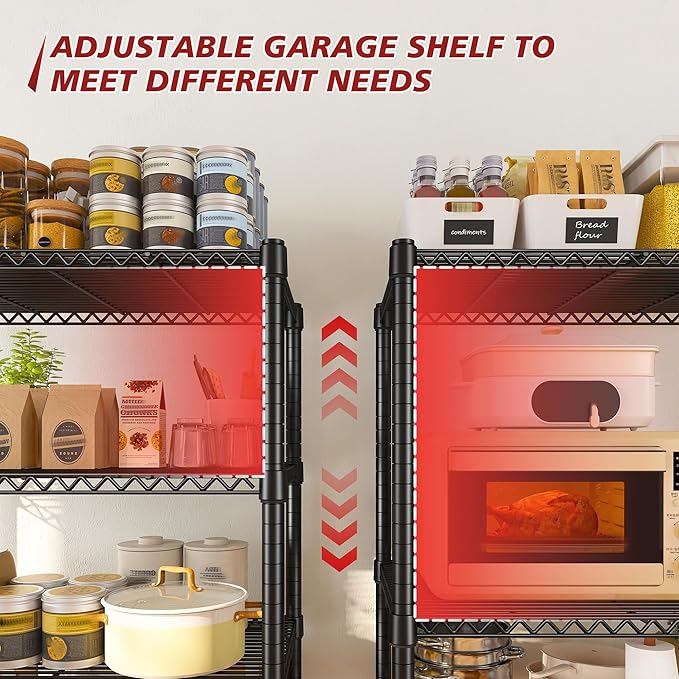 REIBII 72’’H Wire Shelving, 6 Tier Metal Shelving Units and Storage Shelves - Image 5
