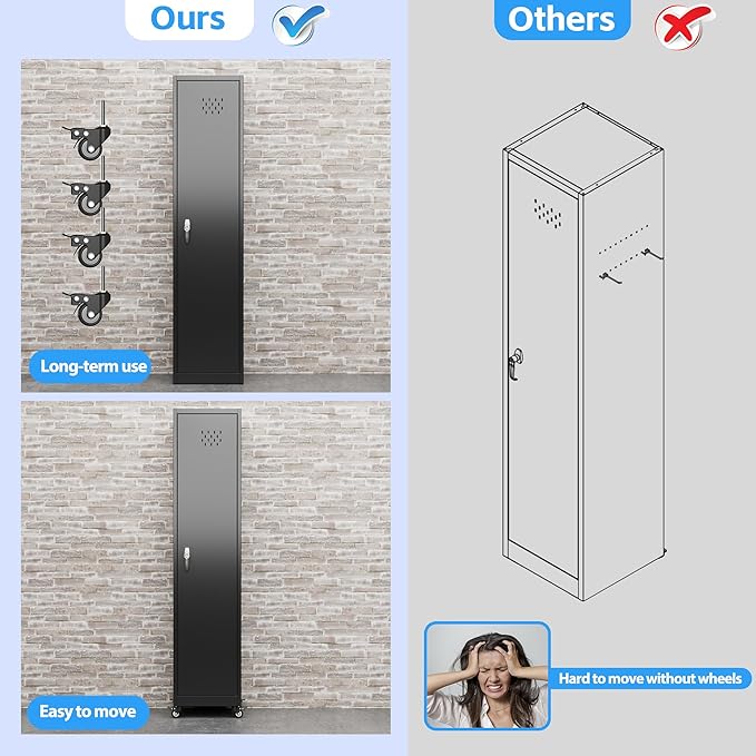 Aobabo Metal Broom Closet Storage Cabinet - Image 5