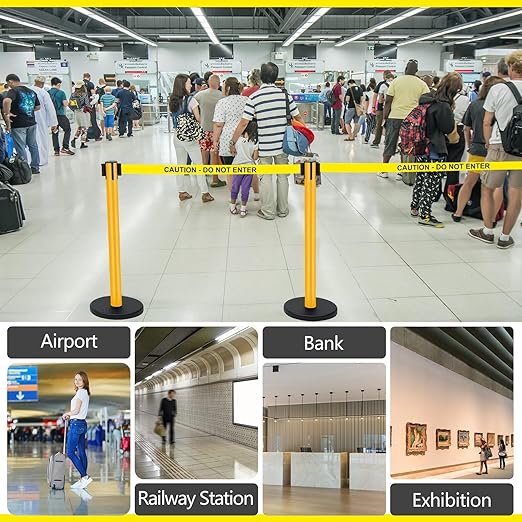 Therwen 12 Pack Heavy Duty Crowd Control Stanchions 9.8 ft Stainless Steel - Image 6