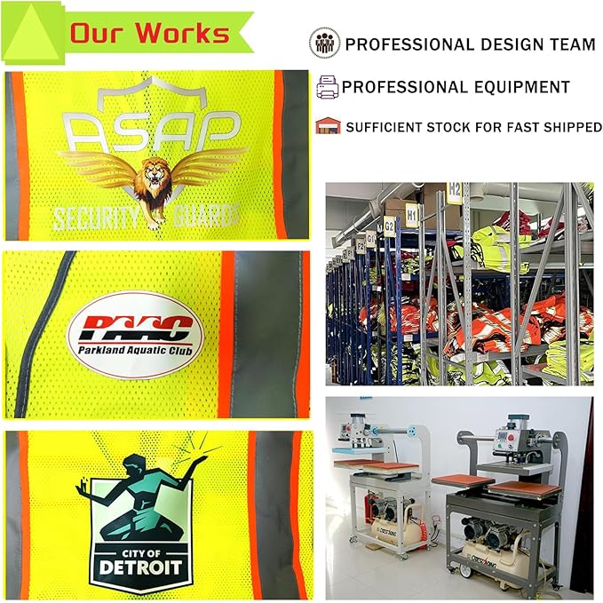 Custom Safety Vest with Logo Pockets High Visibility Reflective Vests - Image 6