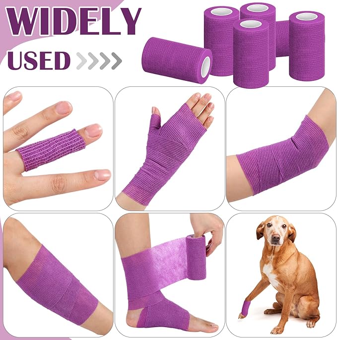 Treela 36 Pcs Self Adherent Bandage 4" X 5 Yard Wrap Breathable Cohesive - Image 3