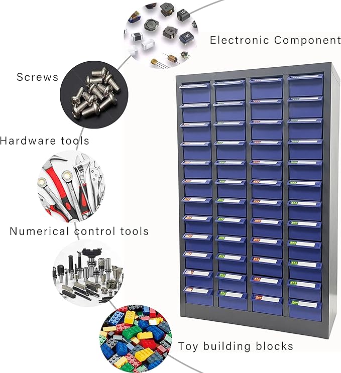 Parts Cabinet 48 Drawer Parts Drawer Storage Bolt Bins Organizer Storage Steel - Image 6