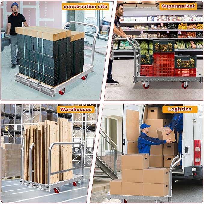 2IN1 Steel Panel Cart Dolly – Heavy Duty Drywall Lumber Truck Cart - Image 8