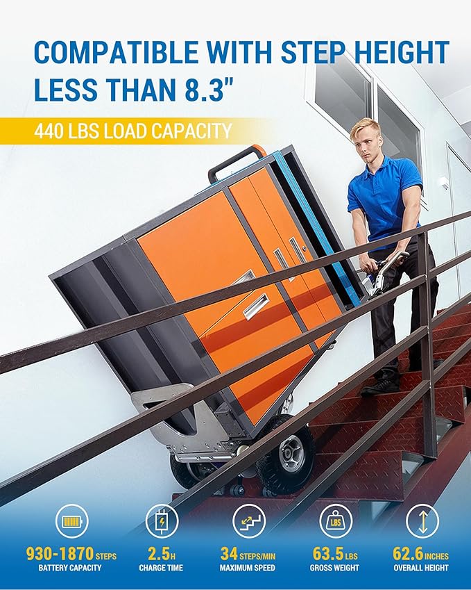 ZW7250GC Electric Stair Climber, 550lb Load Capacity Heavy Duty Stair Climbing - Image 3