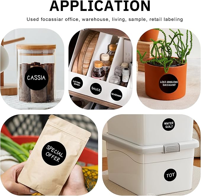 2-Inch Black Circle Sticker Labels, Organizing - Image 7