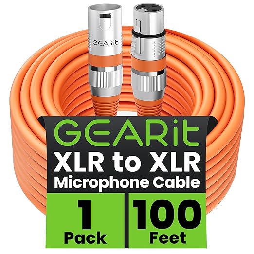 GEARit XLR Male to Female Microphone Cable 3-Pin Balanced Shielded Mixer by GEARit