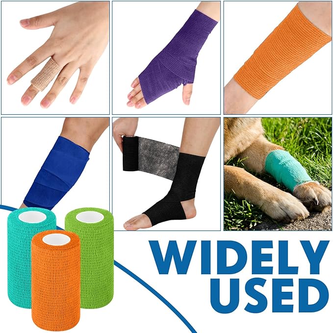 Treela 36 Pcs Self Adherent Bandage 4" X 5 Yard Wrap Breathable Cohesive - Image 4
