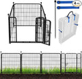 ADAVIN Tall Garden Fence with Gate, 36 in 4 Panels Heavy Duty Iron Metal Animal by ADAVIN