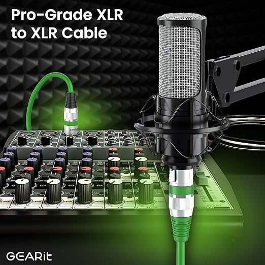 GEARit XLR Male to Female Microphone Cable 3-Pin Balanced Shielded Mixer - Image 2