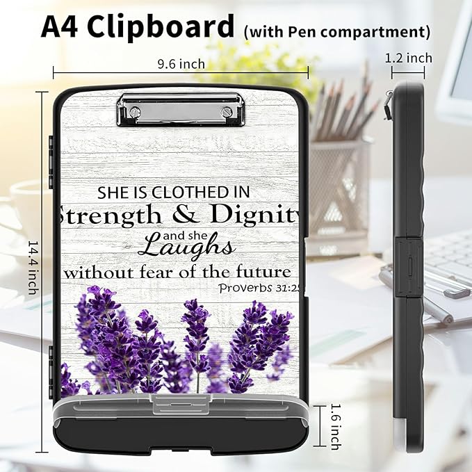 Clipboard with Storage High Capacity Plastic Nursing Clipboards with Pen Holder - Image 2
