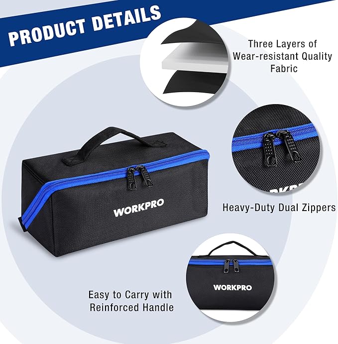 WORKPRO Tool Bag with Zipper - Image 3