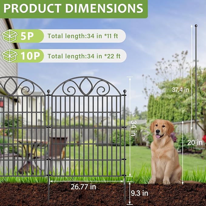 10 Panels No Dig Tall Garden Fence - Image 6