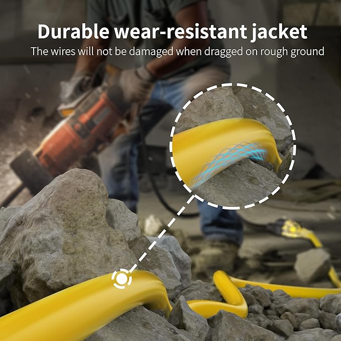 HUANCHAIN 300 ft 14/3 Gauge Heavy Duty Outdoor Extension Cord Waterproof - Image 5