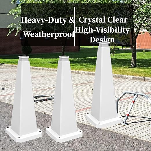 BESEA 6 Pack 28" Bright White Traffic Safety Cones - Image 4