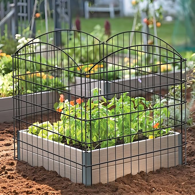 Metal Garden Fence 32 in H x 28 in W 5 Panels Total Length 11.6 ft, No Need Dig - Image 7