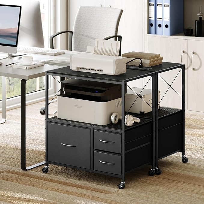 File Cabinet with Charging Station, 3 Drawer Lateral Filing Cabinet - Image 2