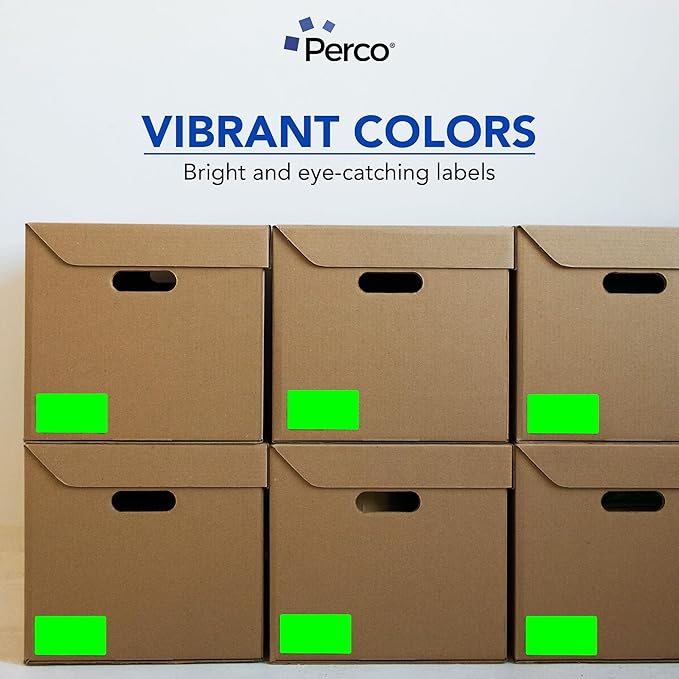 Perco Fluorescent Green Labels 3x5 Inch 500 Stickers/Roll - Image 7
