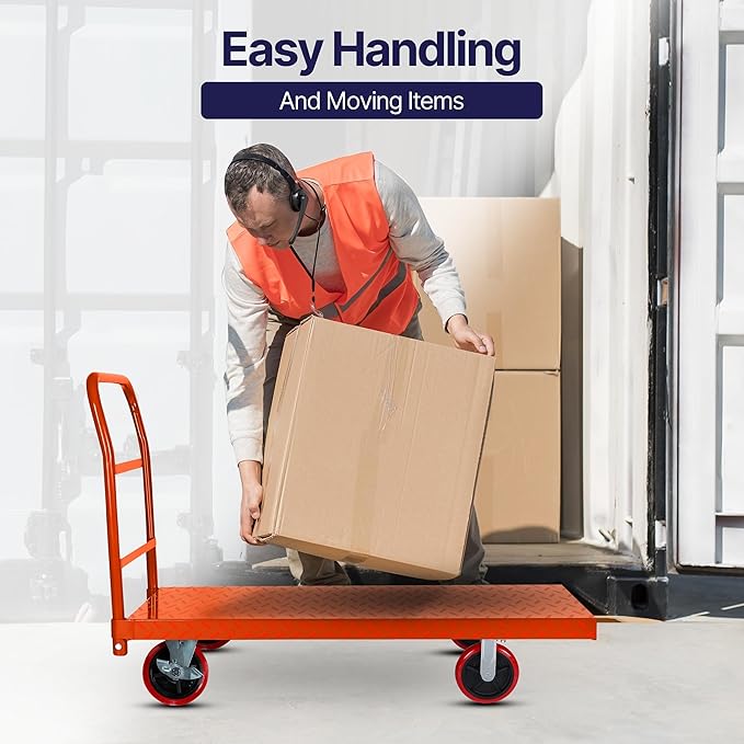 Platform Cart Industrial Dolly Cart Heavy Duty 60” x 30” Platform Hand Truck - Image 6