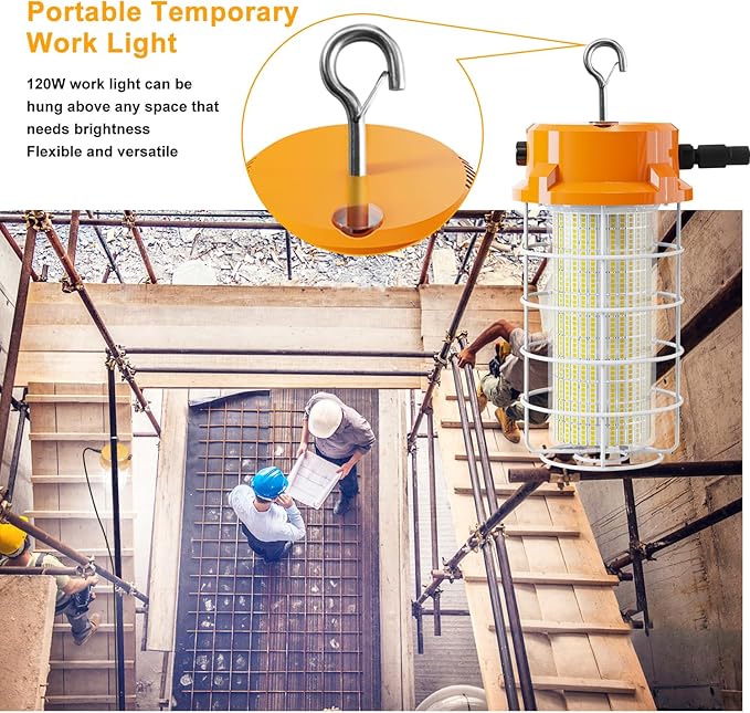 120W LED Temporary Work Light 18000LM Construction Lights 5000K Led Work Light - Image 4