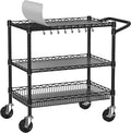Heavy Duty Rolling Cart with Wheels, 3 Tier Commercial Grade Utility Cart by Folews