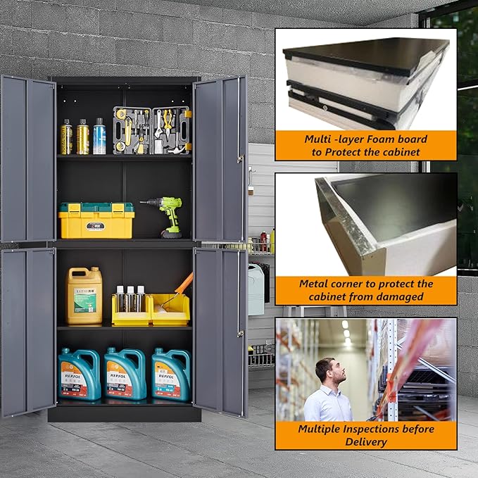 STANI Metal Storage Cabinet, Locking Steel Cabinet - Image 8